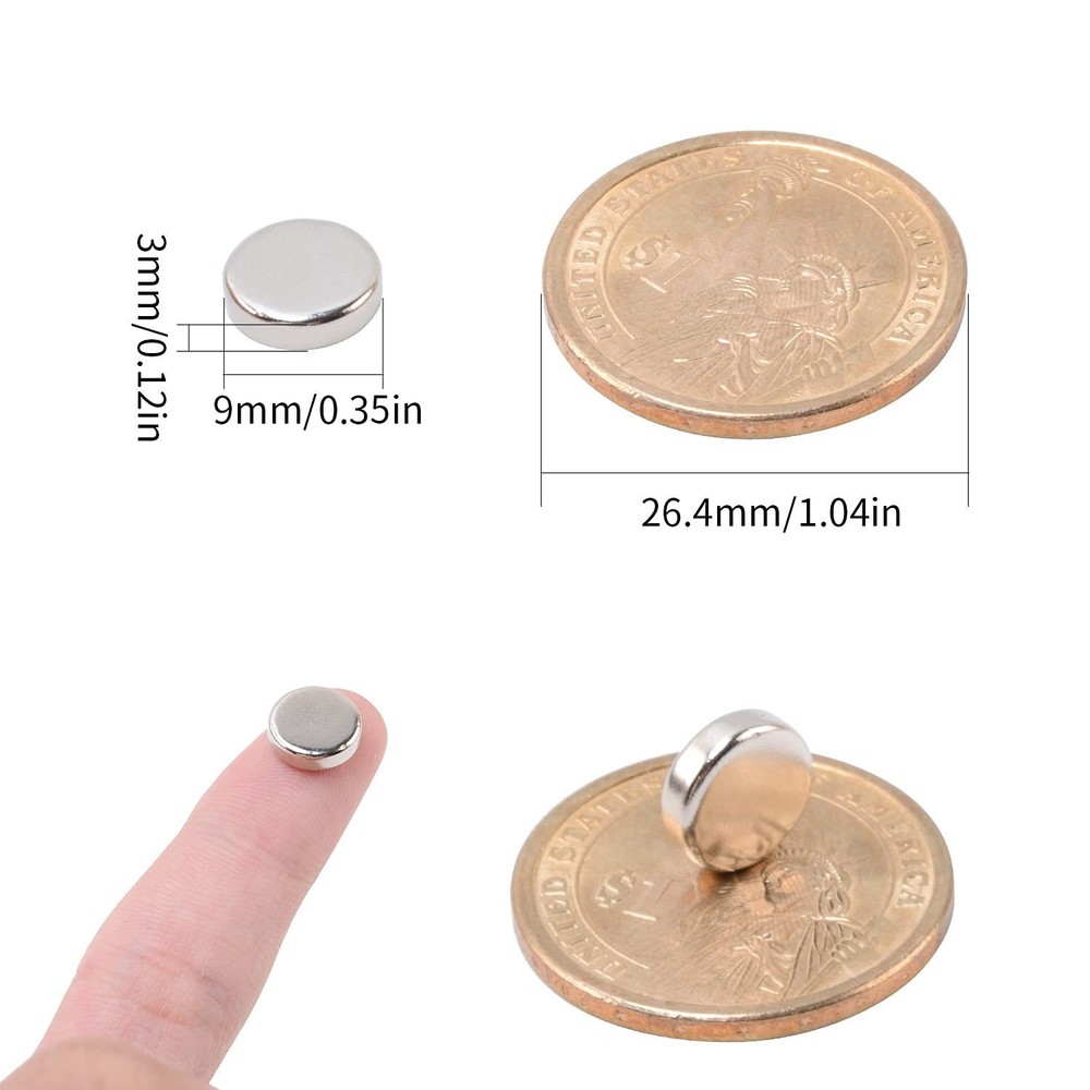 100 Pcs Neodymium Disc 9mm x 3mm