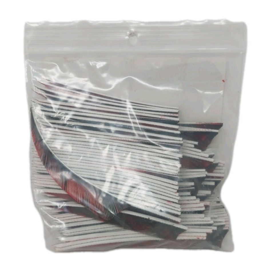 100 Pack Gateway Feathers 4" Left Wing: Shield Camo Tre Red 400LSTRD-100
