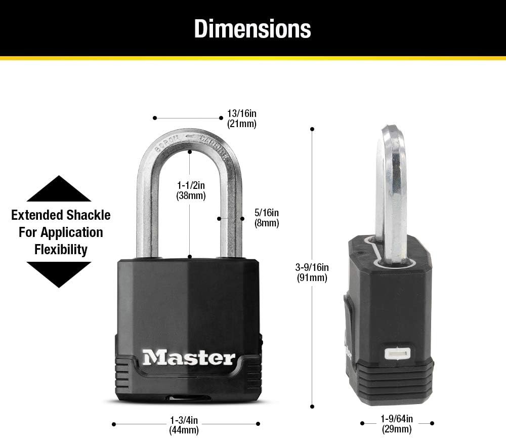 Master Lock Black Magnum Keyed-Alike Padlocks with 3 Pack, and Silver