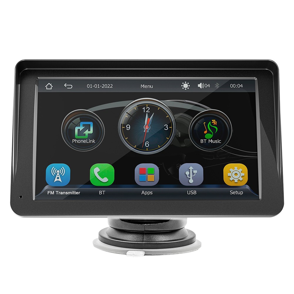 7" Wireless WiFi/BT HD Stereo Portable Carplay+Remote For iPhone/Android Auto US