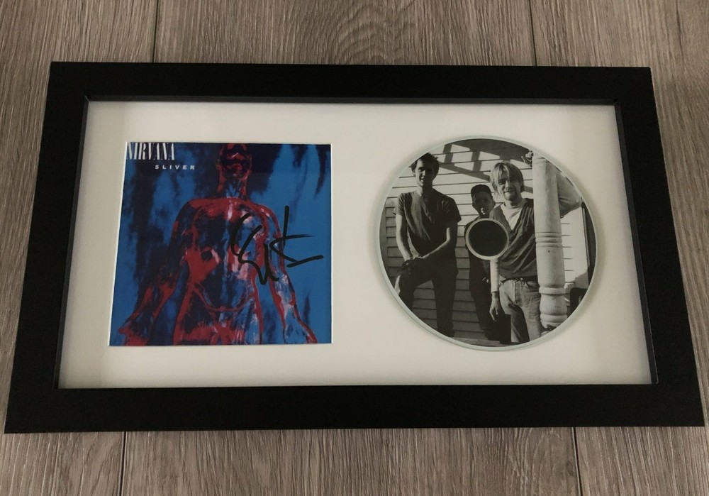 DAN PETERS SIGNED NIRVANA SLIVER FRAMED & MATTED CD DISPLAY w/EXACT PROOF