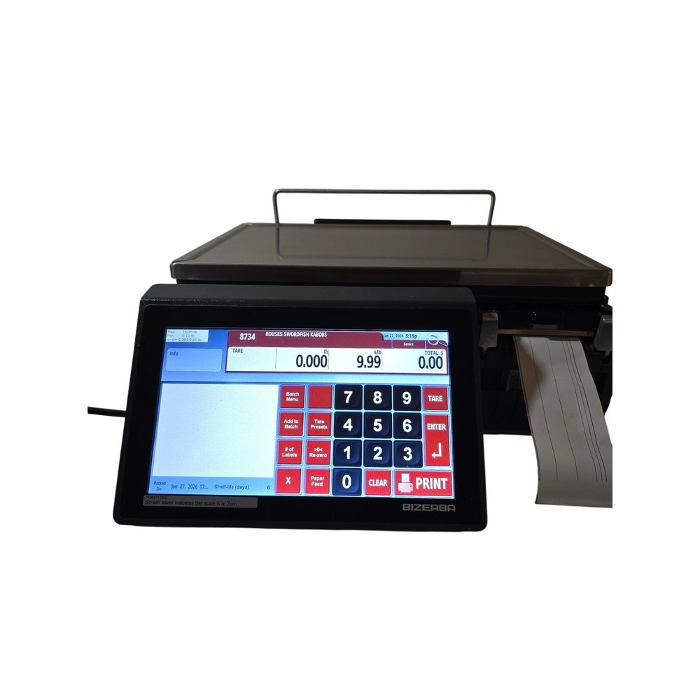 Bizerba XC 100 CE Touchscreen Retail Scale w Printer POS Touch Screen- READ