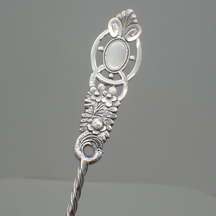 Ornate Serving Spoon Danish 833 Silver 1905