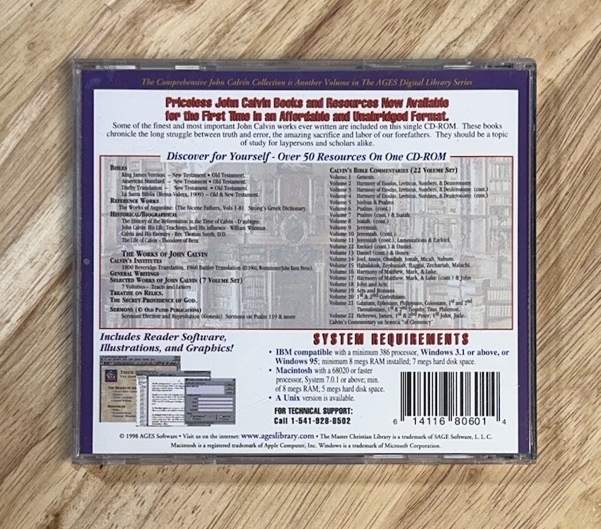 John Calvin Collection CD-ROM PC/Mac Educational Software Bible Commentaries HTF