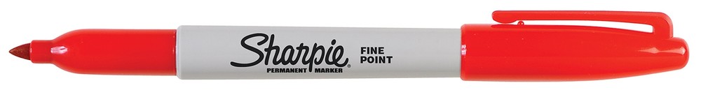 SHARPIE Permanent Markers, Fine Point 2 Count (Pack of 1), Red