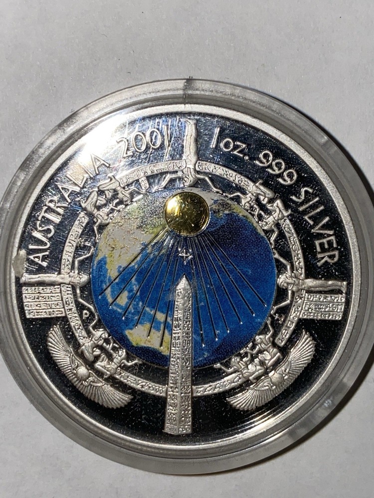 2001 Australia $1 Millenium Colorized Proof Silver Coin