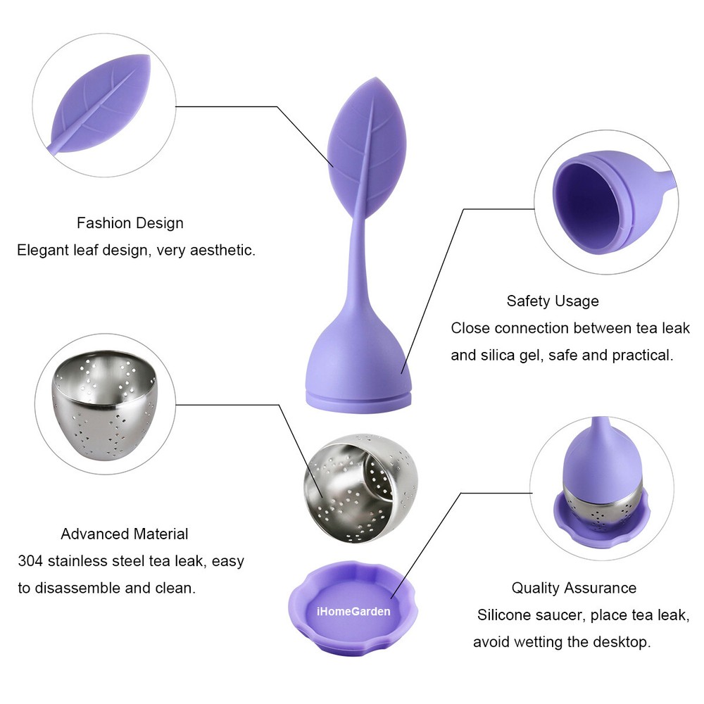 3PCS Silicone Loose Leaf Tea Infuser Stainless Herbal Strainer Filter Diffuser