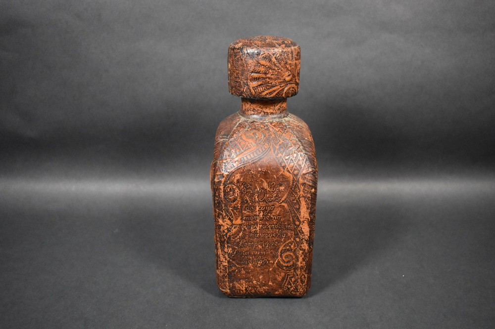 VINTAGE Hidalgo Leather Bound Bottle With Top