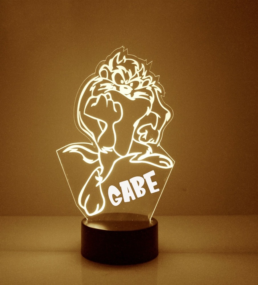 Taz Light Up, Personalized FREE, LED Night Light Lamp + Remote, Tasmanian Devil