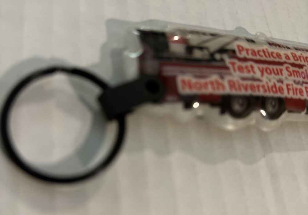 Fire Dept Engine #806 Keychain Puffy Squeeze Flashlight North Riverside Ladder