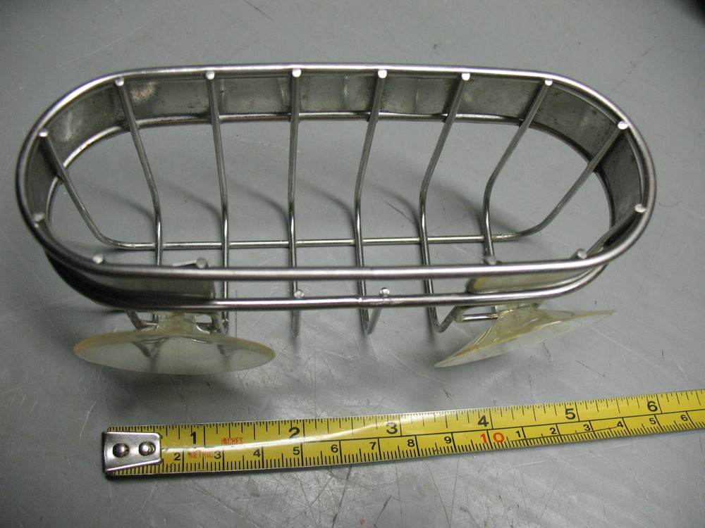 VINTAGE SOAP SPONGE CADDY STAINLESS WITH SUCTION CUPS NICE