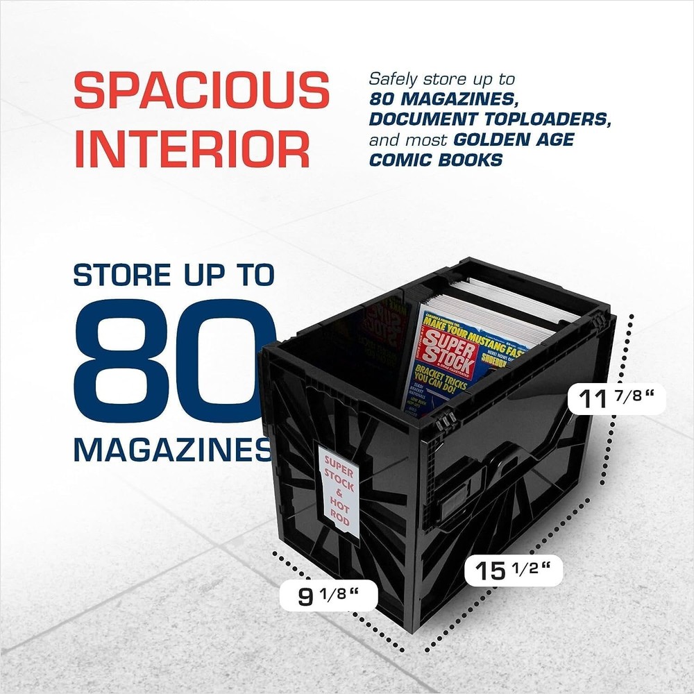2 BCW Magazine Plastic Bins Stackable Doc Box Long Term Magazine Storage New (2)