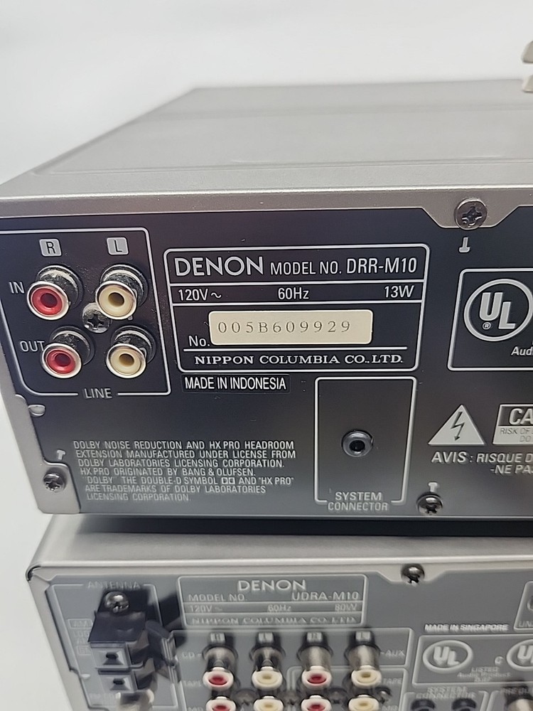 Denon UDRA-M10 Receiver + DRR-M10 (Needs Work) Tape – 2pc System No Remote. Read