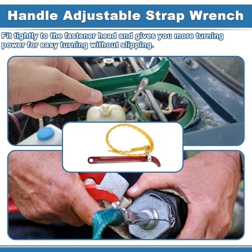 210mm Strap Wrench Rubber Steel Handle Adjustable Strap Removal Tool Multi