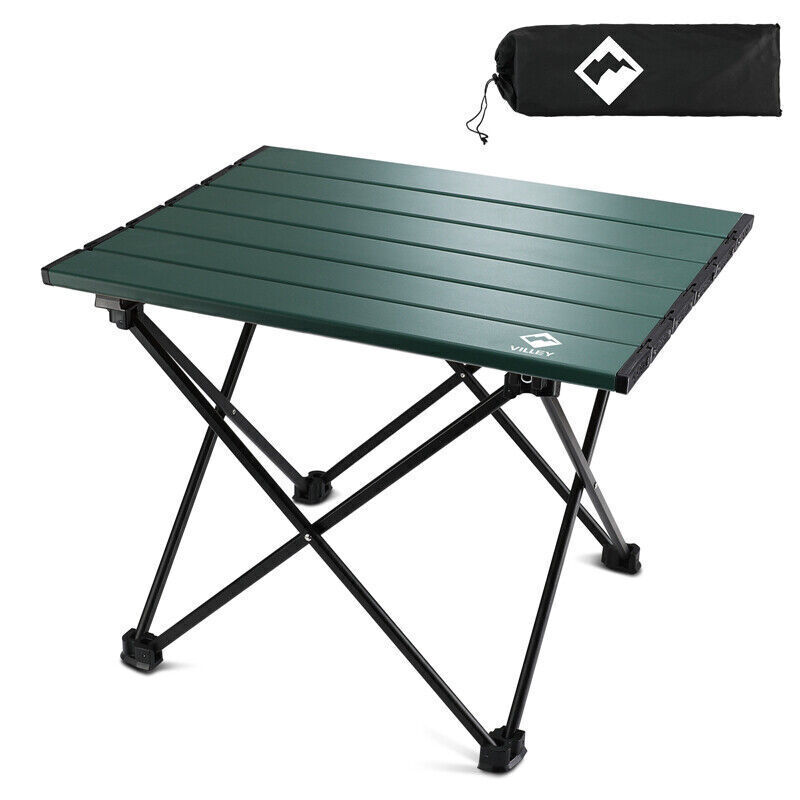 VILLEY 16" Portable Camping Side Table Ultralight Aluminum Folding Beach Table