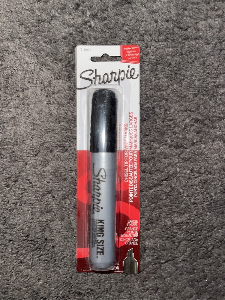 1 Sharpie King Size Water-Resistant Chisel-Tip Permanent Marker, Black