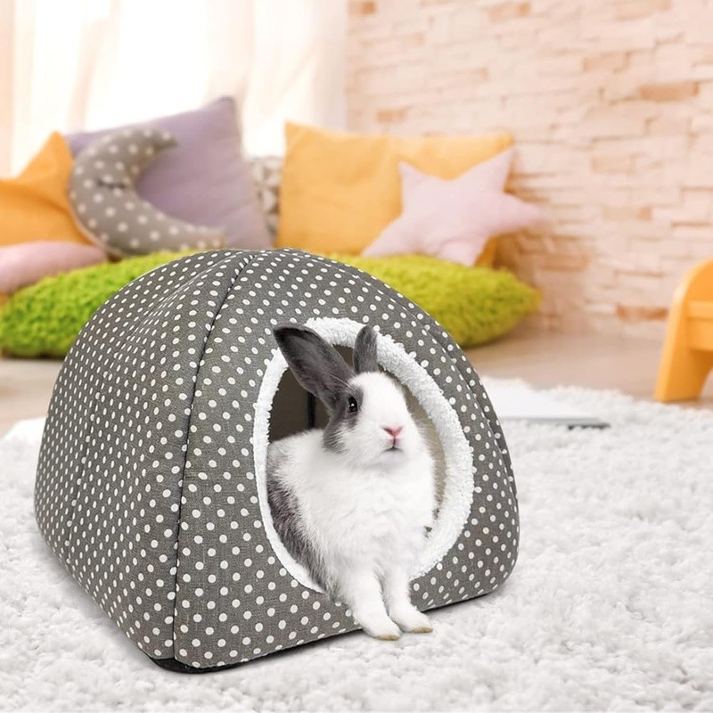 Spacious Comfortable Rabbit House Bed Dwarf Rabbits Guinea Pigs Indoor Hideout