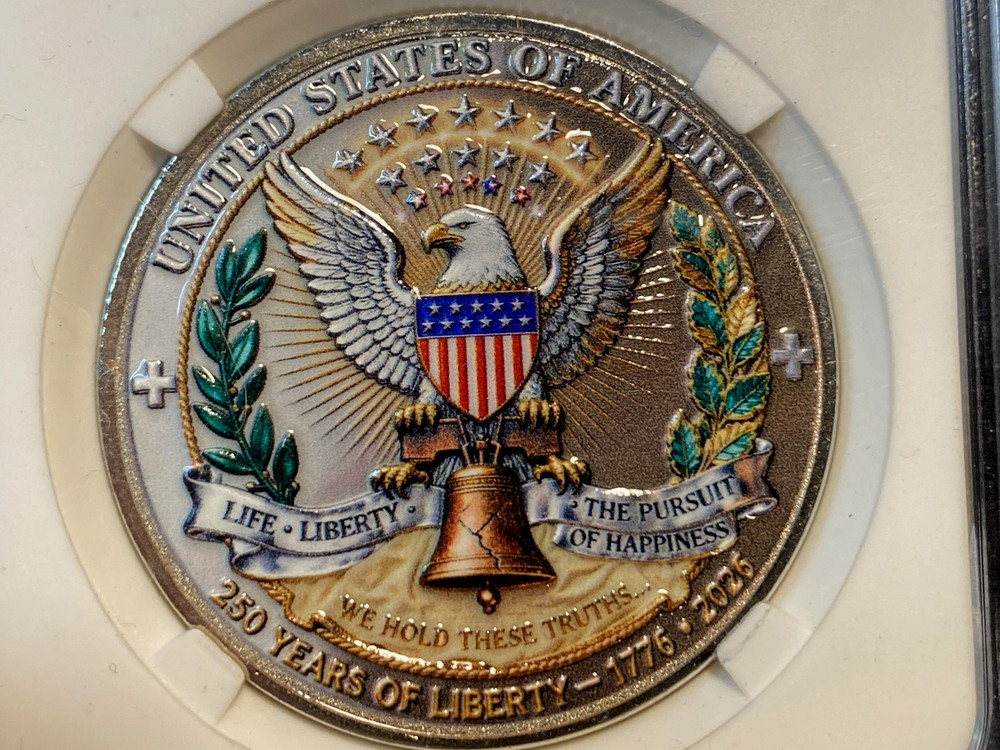 250th Anniversary Commemorative Coin - 3 D - 1776-2026/ ERROR REV ROTATED CW