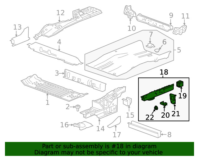 Genuine GM Passenger Side Underbody Rear Side Rail 84242580