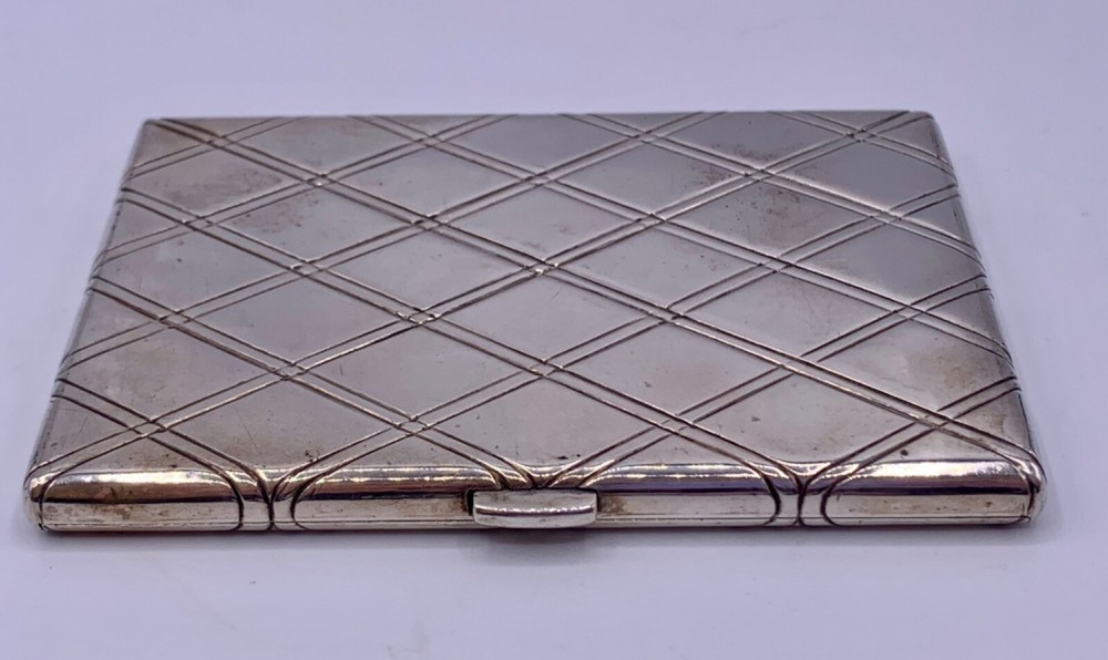 ANTIQUE 193 Gr. STERLING SILVER & GILDING MASSIVE CIGARETTE CASE