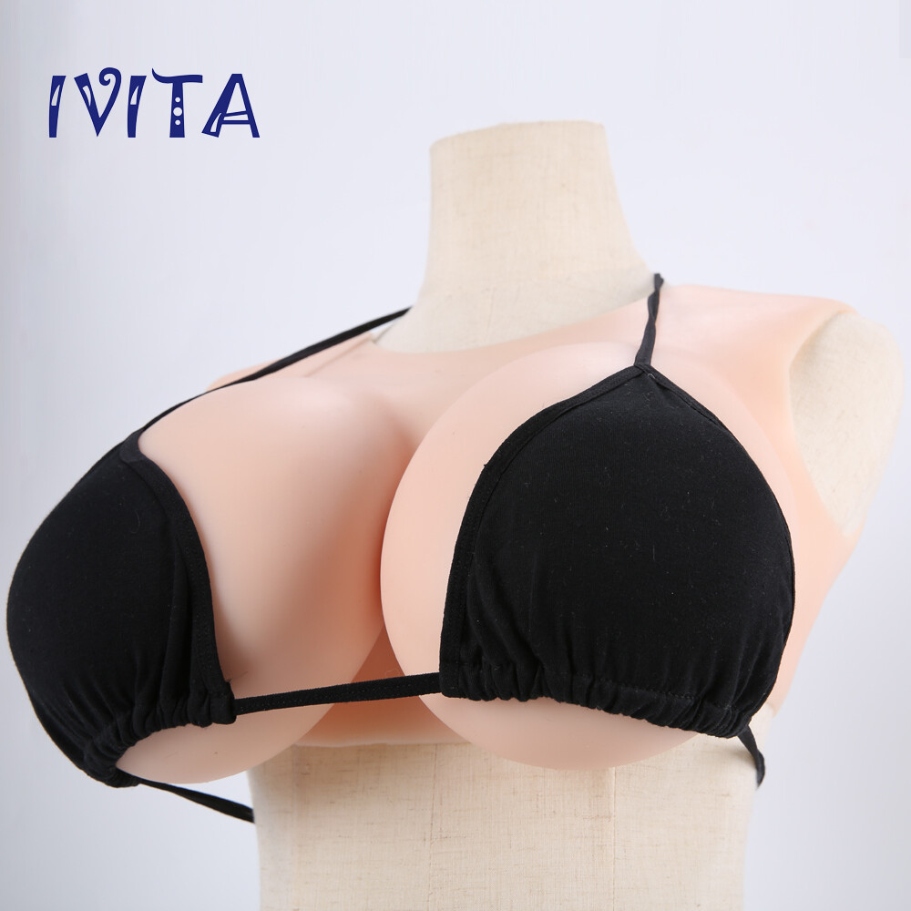 F-K Cup Silicone Breast Forms Realistic Big Boobs Bodysuit Enhancer Drag-Queen