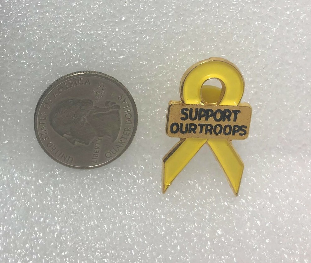 Support Our Troops Yellow Ribbon Pin