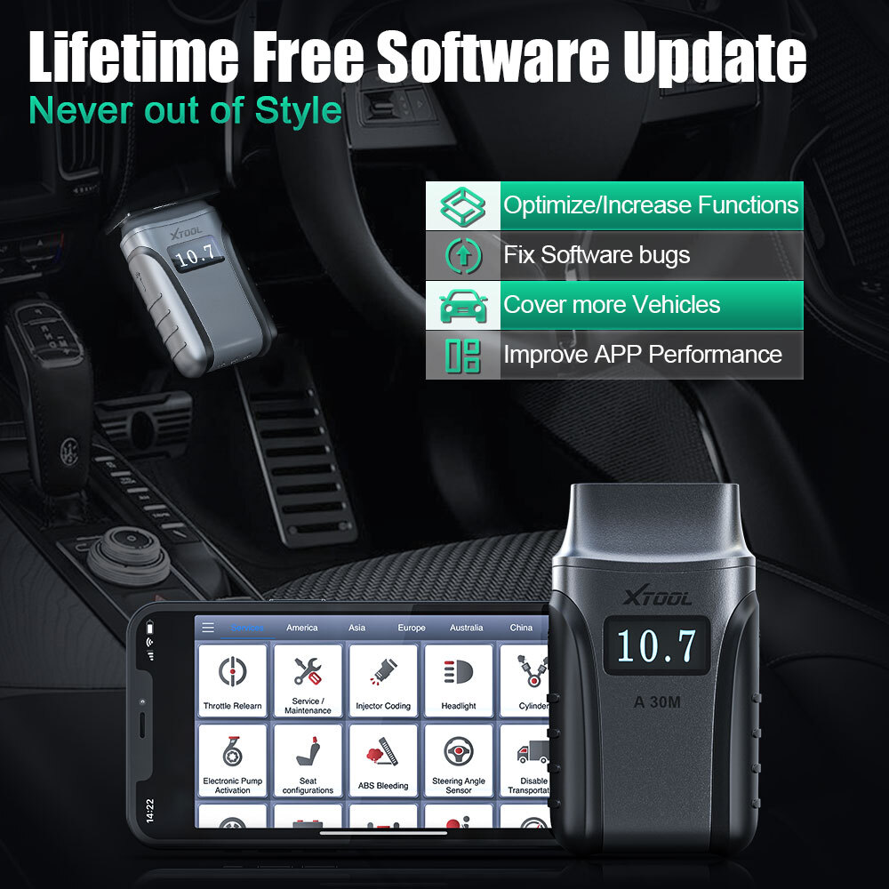 XTOOL A30M V2.0 Wireless OBD2 Scanner Bidirectional Full System Diagnostic Tool