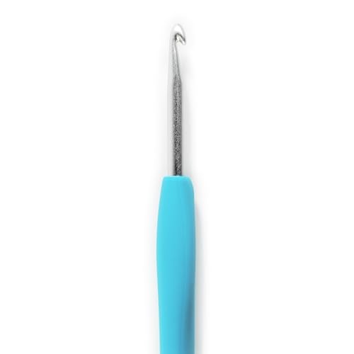 Clover Amour 4.5Mm Size 7 Blue Crochet Hook With Easy Grip Handle