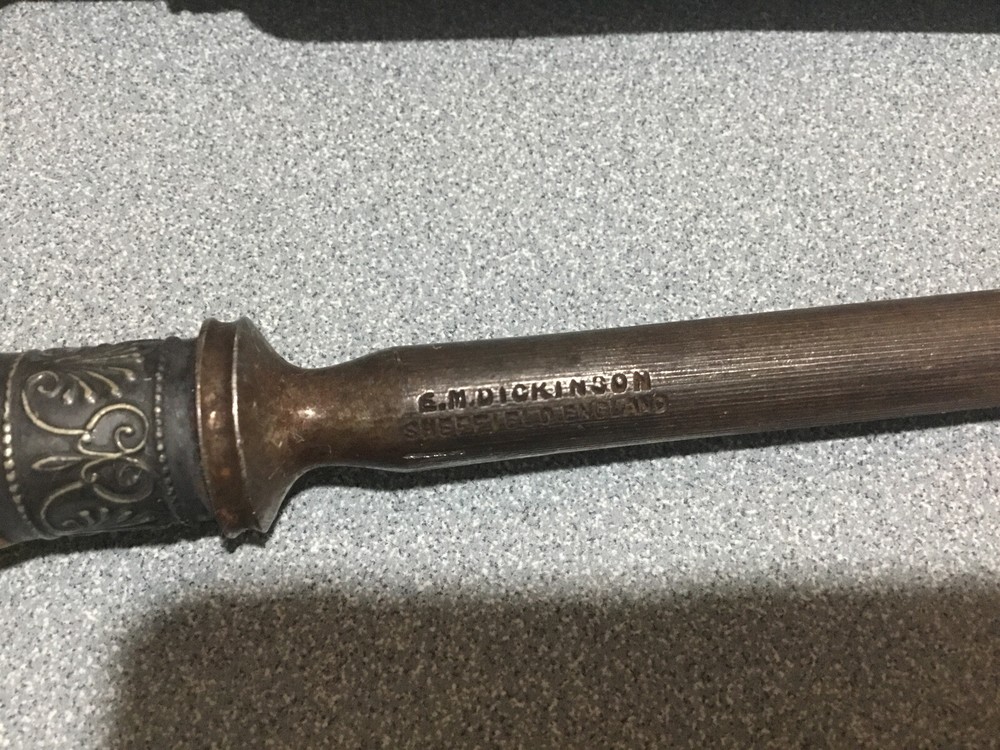 Dickinson Sheffield Stag Handle Butcher Carving Knife & SHARPENER
