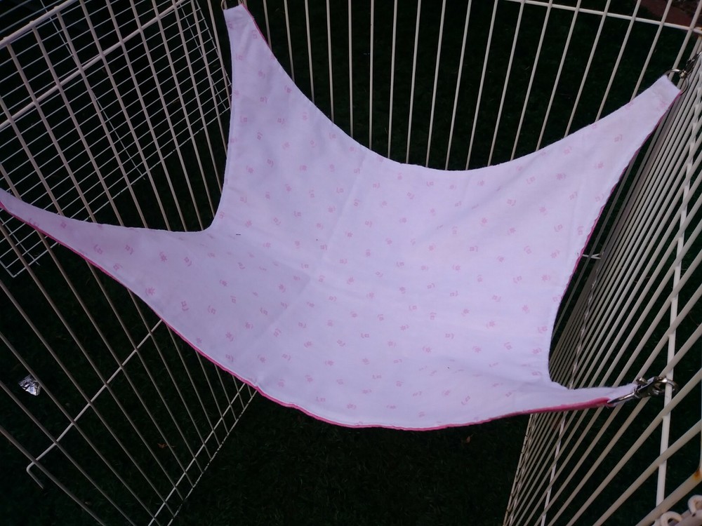 Ferret Hammock - Soft Flannel Tiny Pink Flowers - 14" x 16"