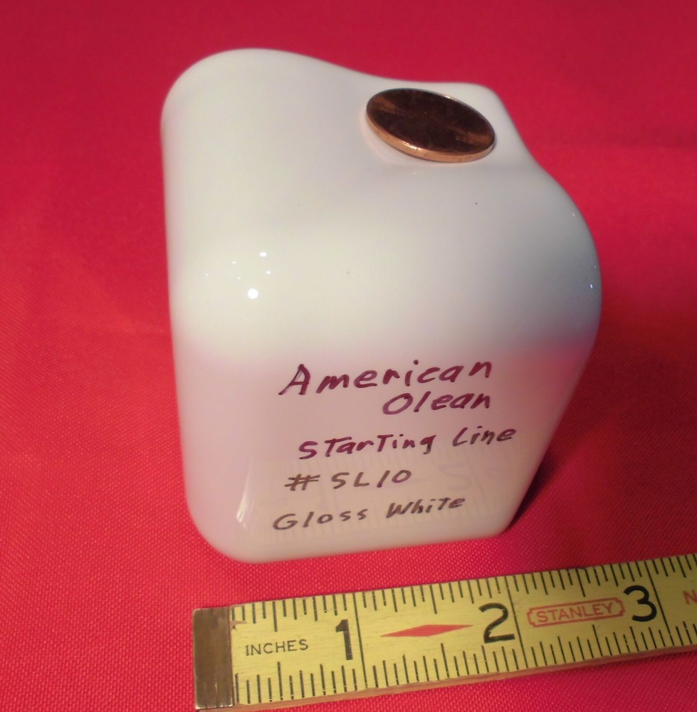 1 pc. Starting Line White: V Cap Corner Ceramic Trim Tile, Countertop Edging, AO