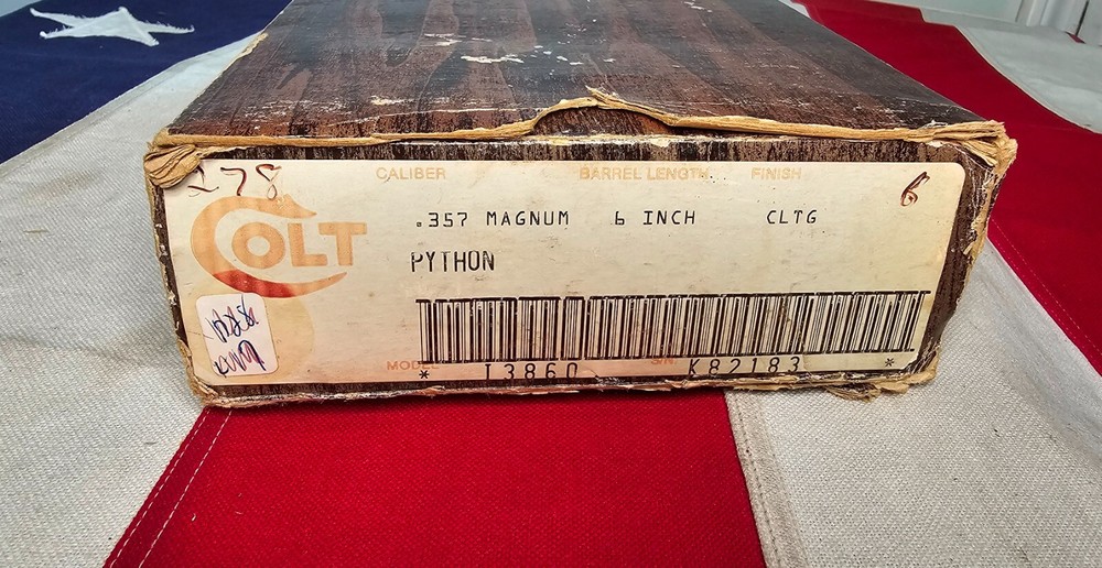 Colt Python 6 Inch Vintage Box, Paperwork, 1978 Manual .357