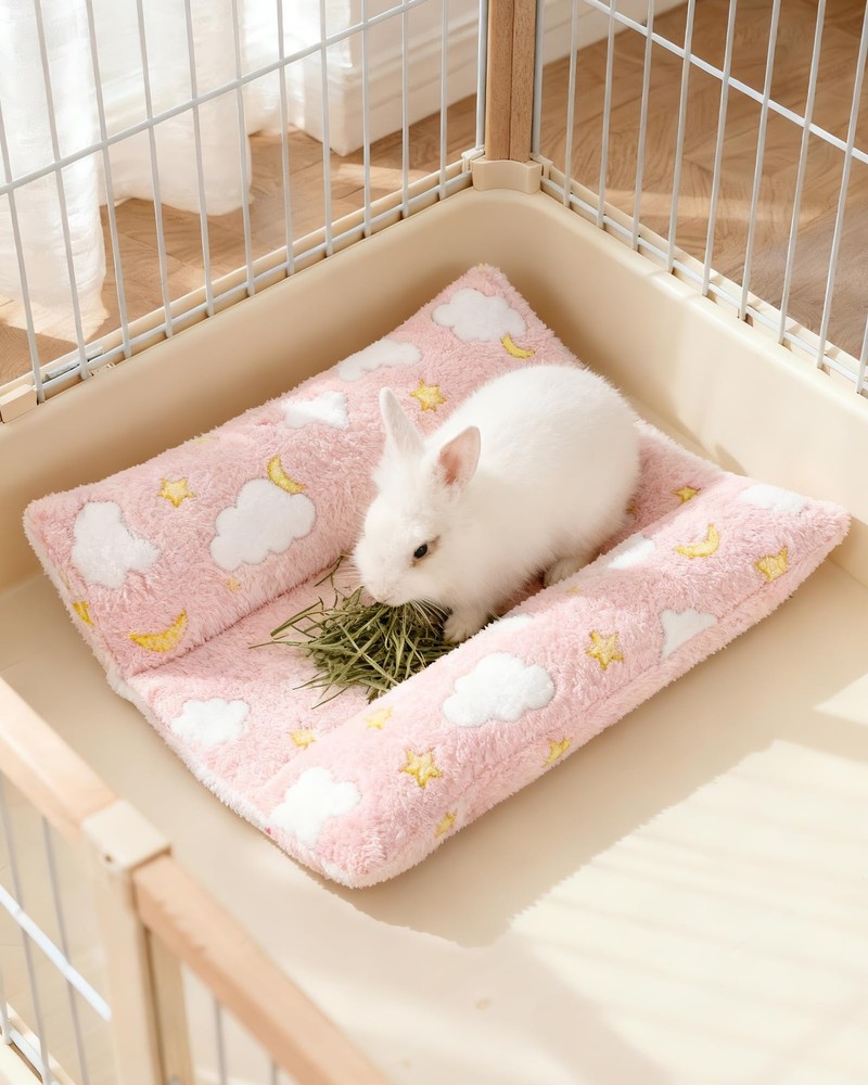 24x16 in Rabbit Bed Large Size - Warm & Comfortable Plush Rabbit Mat Pad with...