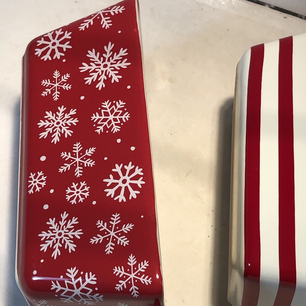 2 Mini Christmas Ceramic Bread Loaf Pans