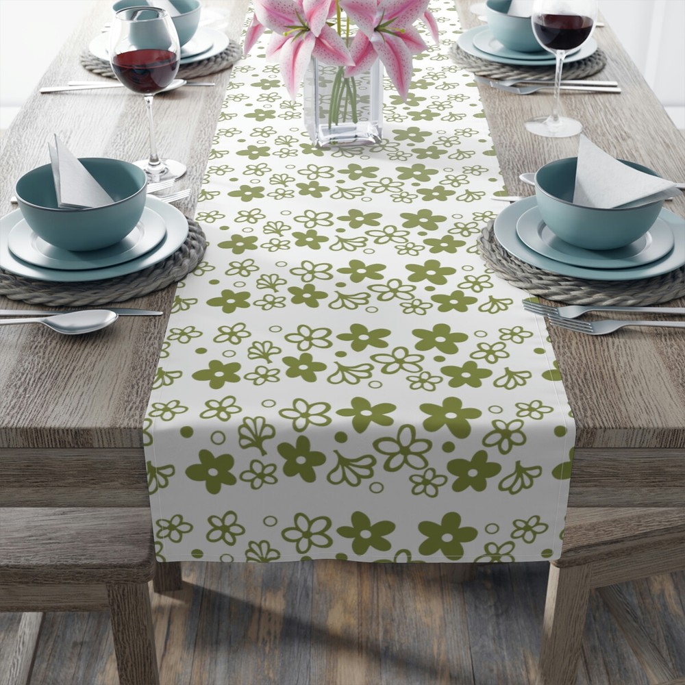Spring Blossom Pyrex inspired Table Runner (Cotton, Poly)