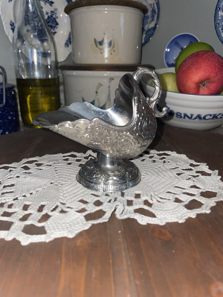 Victorian Silverplate Creamer Rose Pattern Floral Design