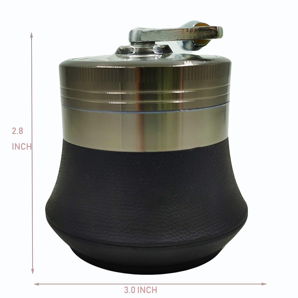 3 inch Hand Crank Grinder with Clear Top Black