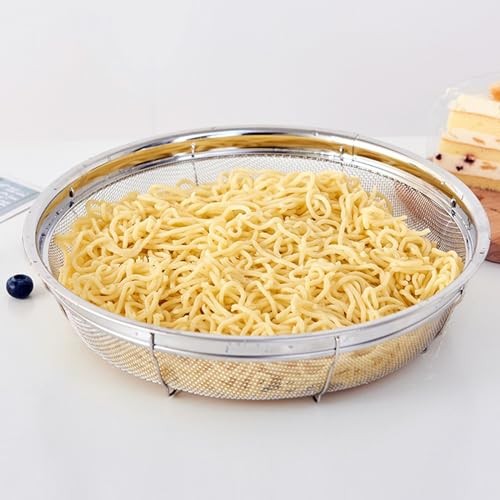 Fine Mesh Strainer for Kitchen, Stainless Steel Colander Φ：9.84 inch Flat Shape