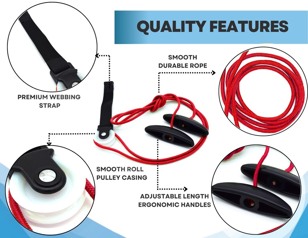 LiftAid Shoulder Pulley for Physical Therapy with Exercise Guide - Red