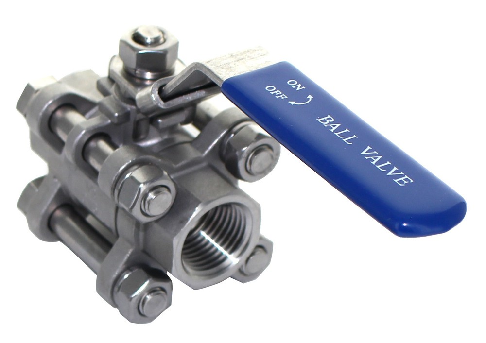 Three Piece Stainless Steel Ball Valve - 1/2" NPT