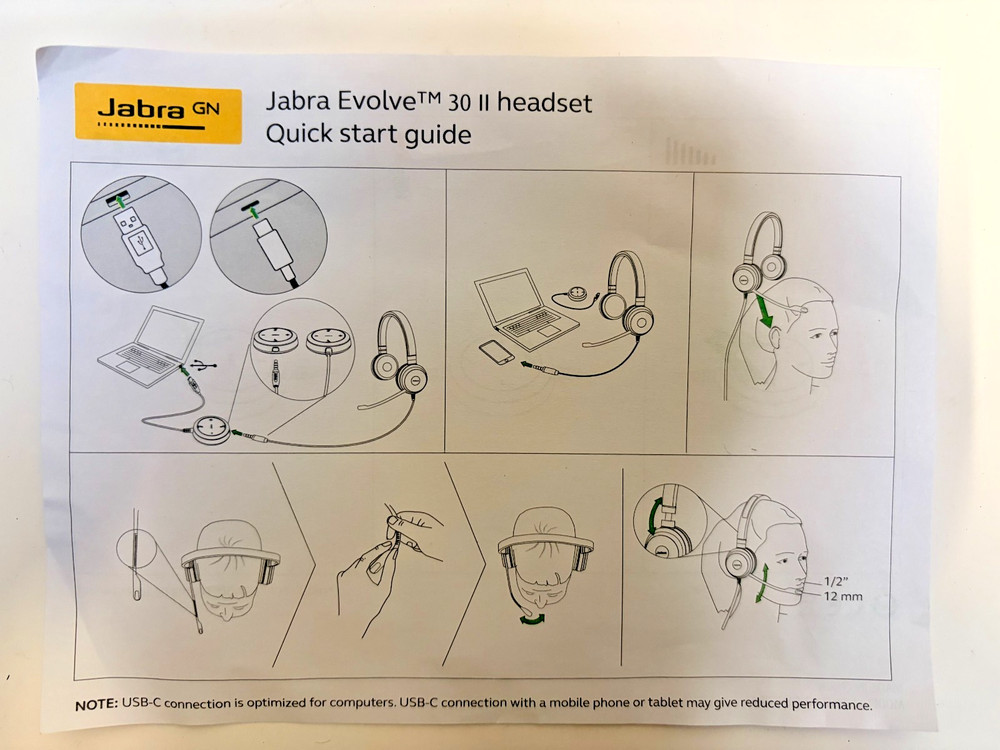 Jabra Evolve 30 II Black Headband Headsets