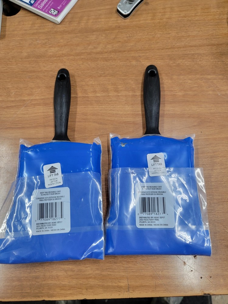 4 in. Flat Cut Polyester Paint Brush Stain Duster Flat General Purpose 2 Pack