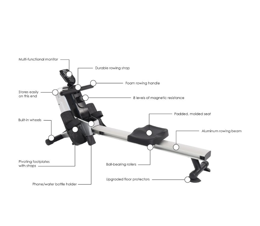 Stamina Multi-Level Magnetic Resistance Compact Rowing Machine