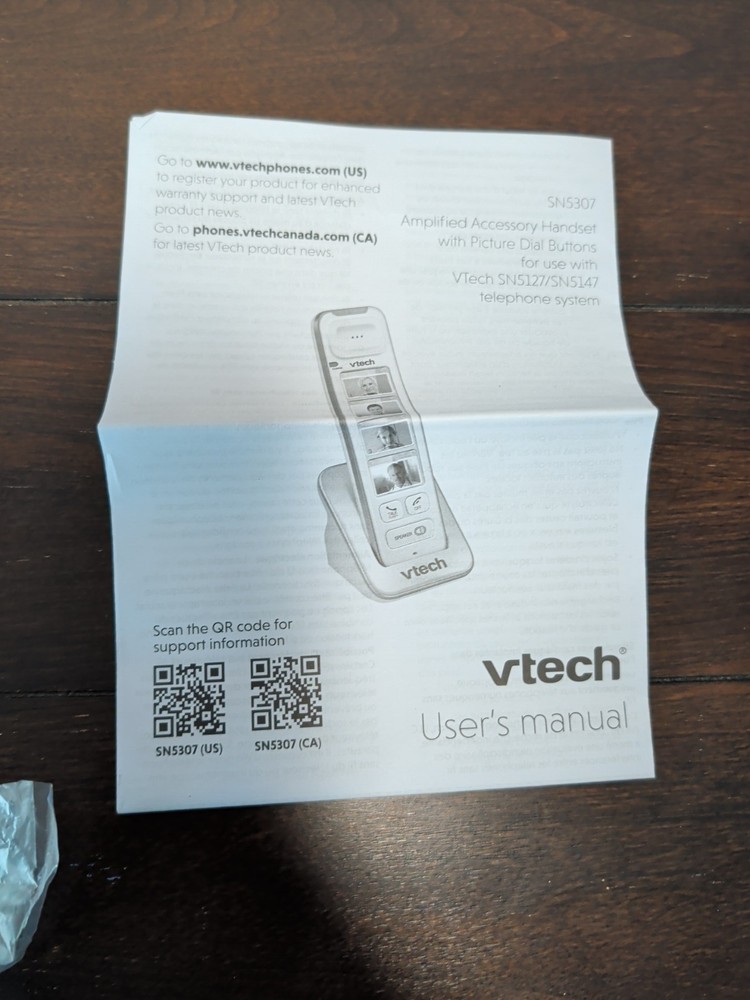 Vtech SN5307 Amplfied Accessory Handset with Picture Dial Button