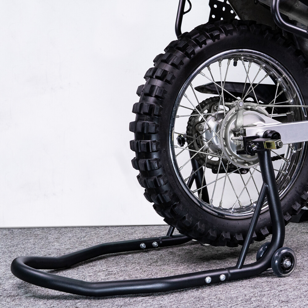 Adjustable Forklift Stand Rear Wheel Lift Swingarm Spool Paddock Stand Black
