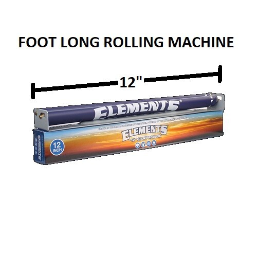 12" FOOT LONG ELEMENTS™ Brand Cigarette Hand Rolling Machine with instructions