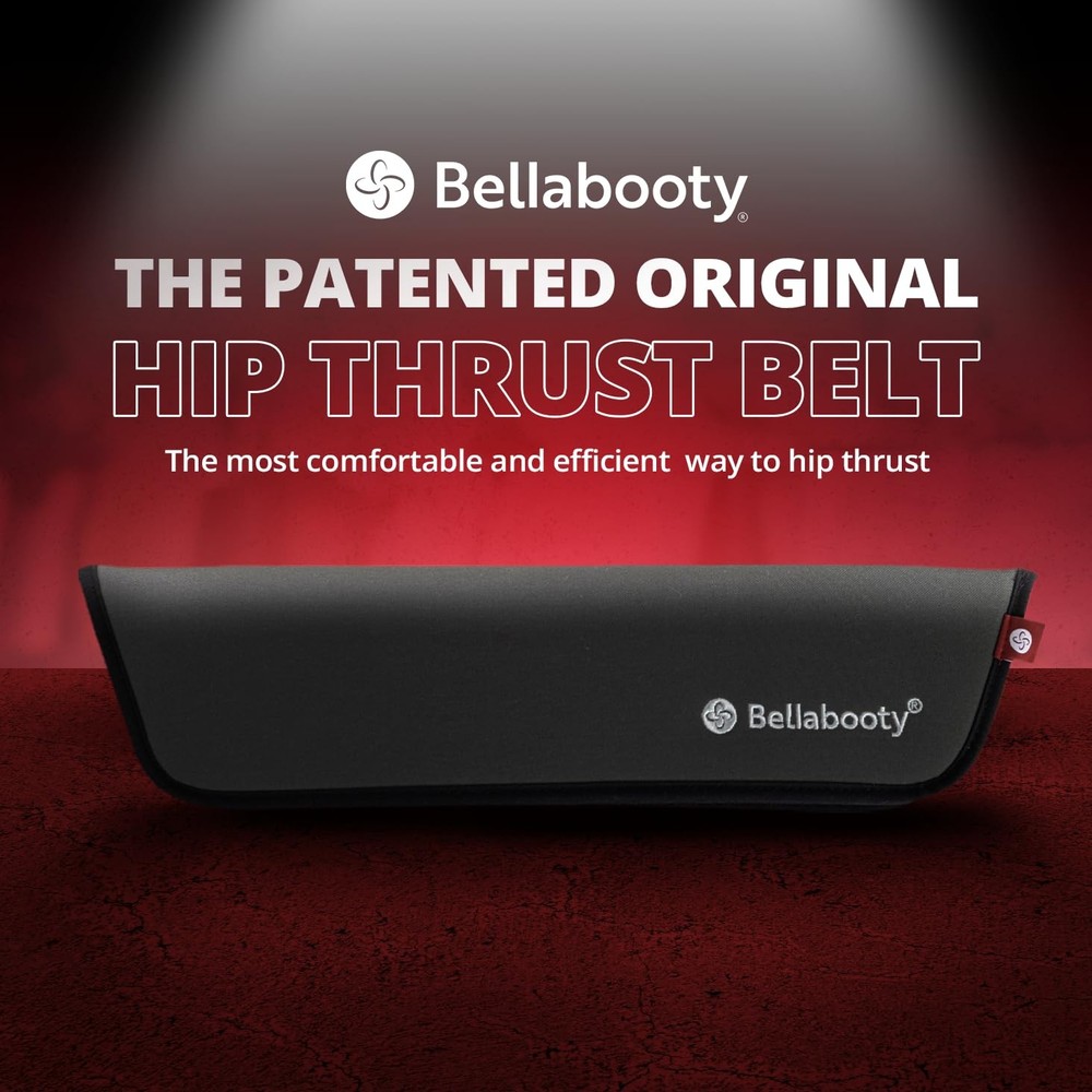Bellabooty Premium Hip Thrust Belt - Adjustable Exercise us 38", Gray