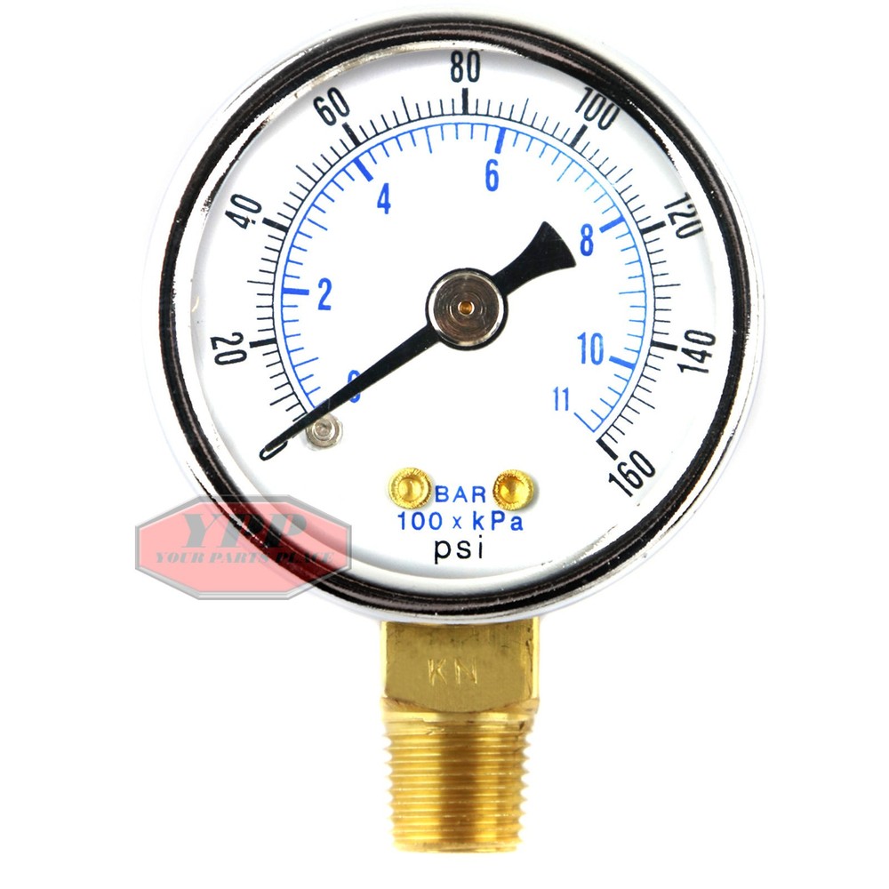 1/8" 160 PSI Compressor Compressed Air Pressure Gauge Lower Side Mount