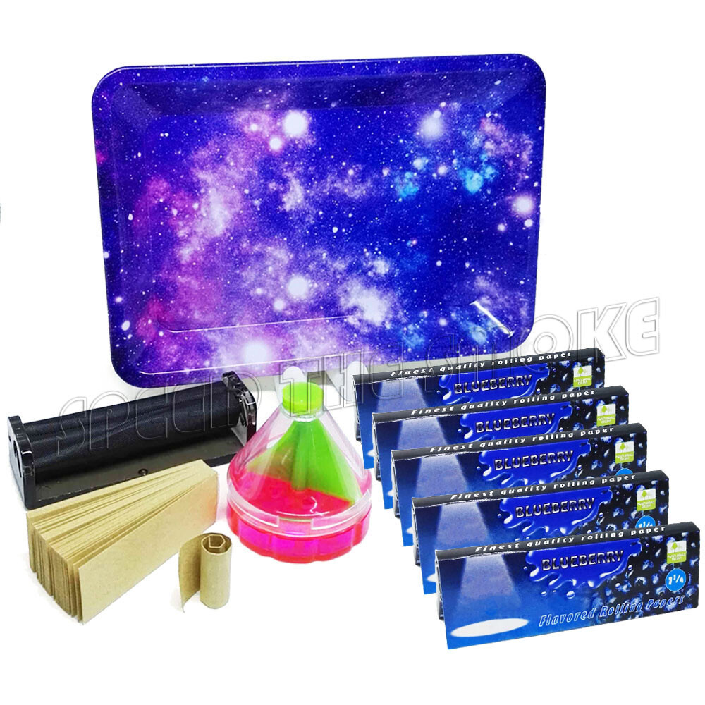 M-Mercury Smokers Gift Set Starter Kit Pack Rolling Papers Grinder Roller Tray