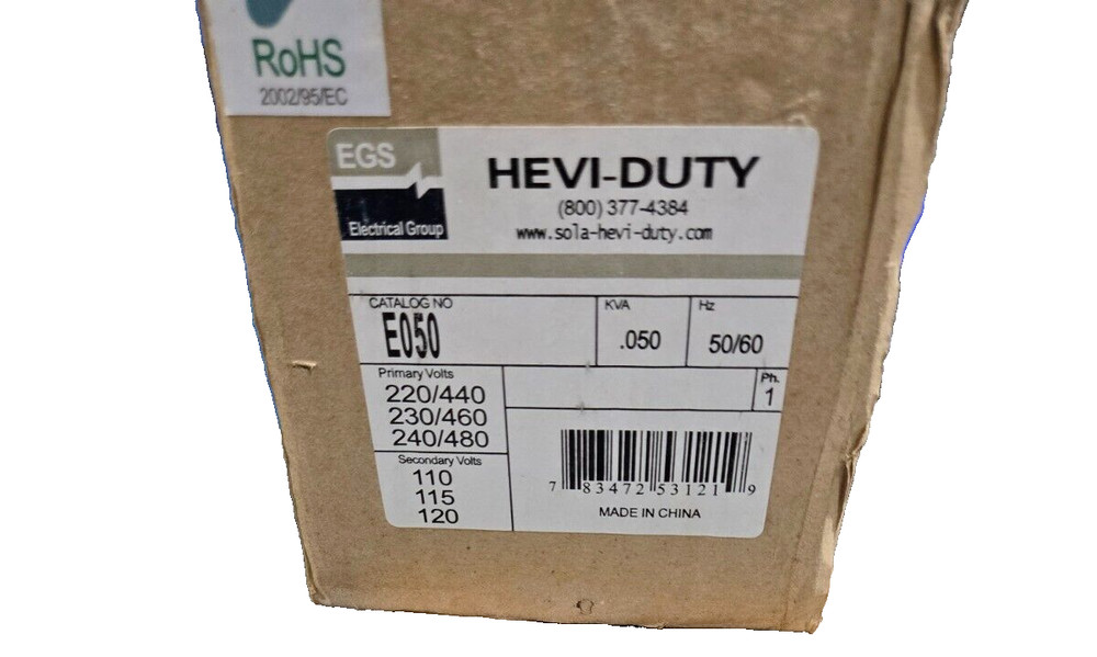 EGS Sola Industrial Control Transformer E050 Class 105 NEW